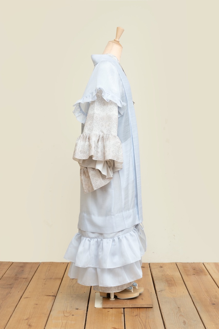 SAK-FJHA 20250722 フリルジレ羽織(シャンタン・ライトブルー)
