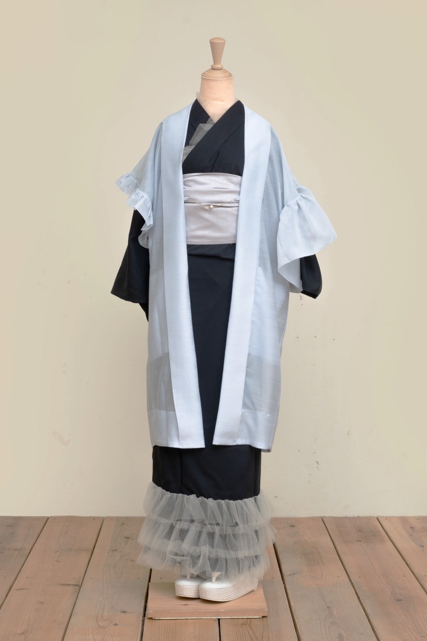 SAK-FJHA 20250722 フリルジレ羽織(シャンタン・ライトブルー)