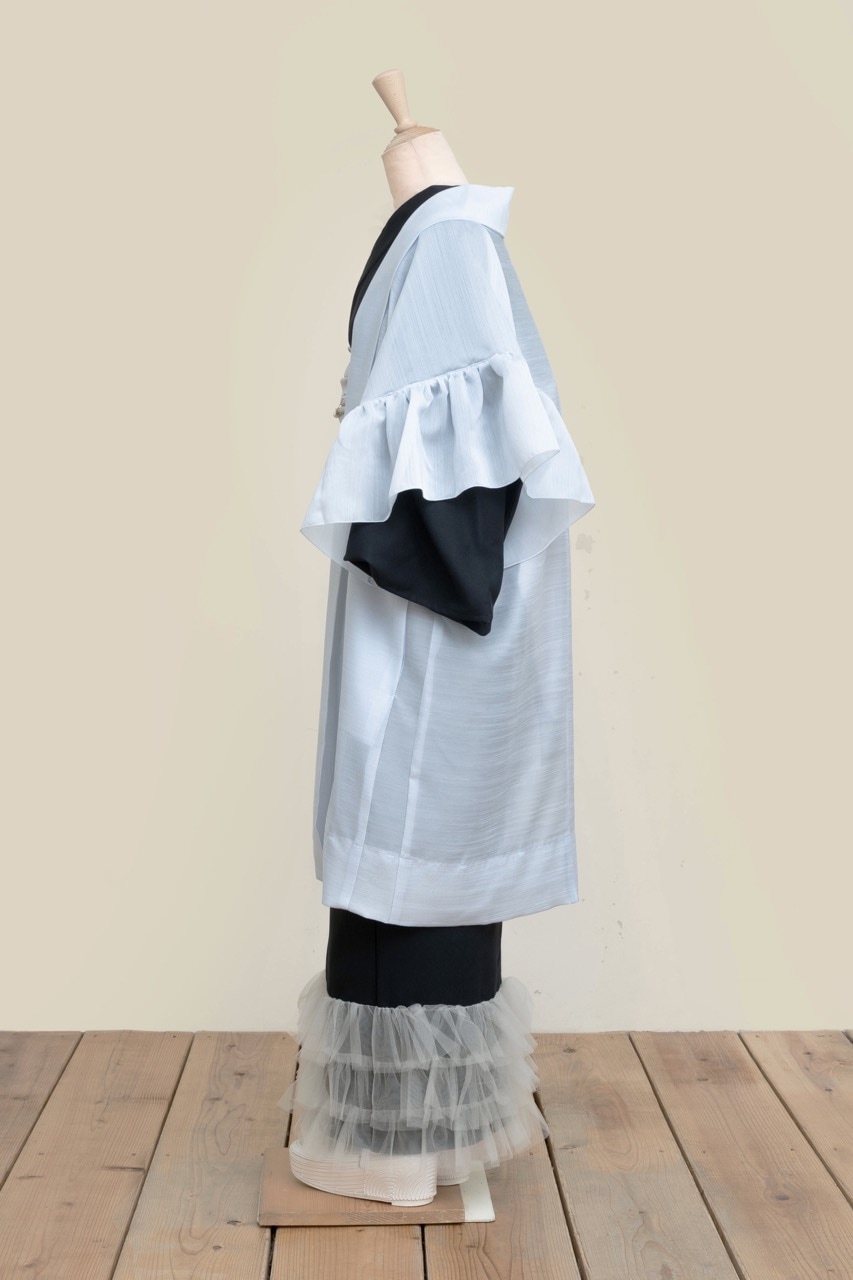 SAK-FJHA 20250722 フリルジレ羽織(シャンタン・ライトブルー)