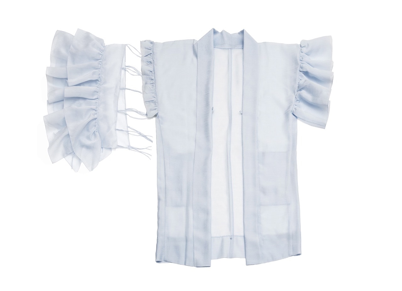 SAK-FJHA 20250722 フリルジレ羽織(シャンタン・ライトブルー)