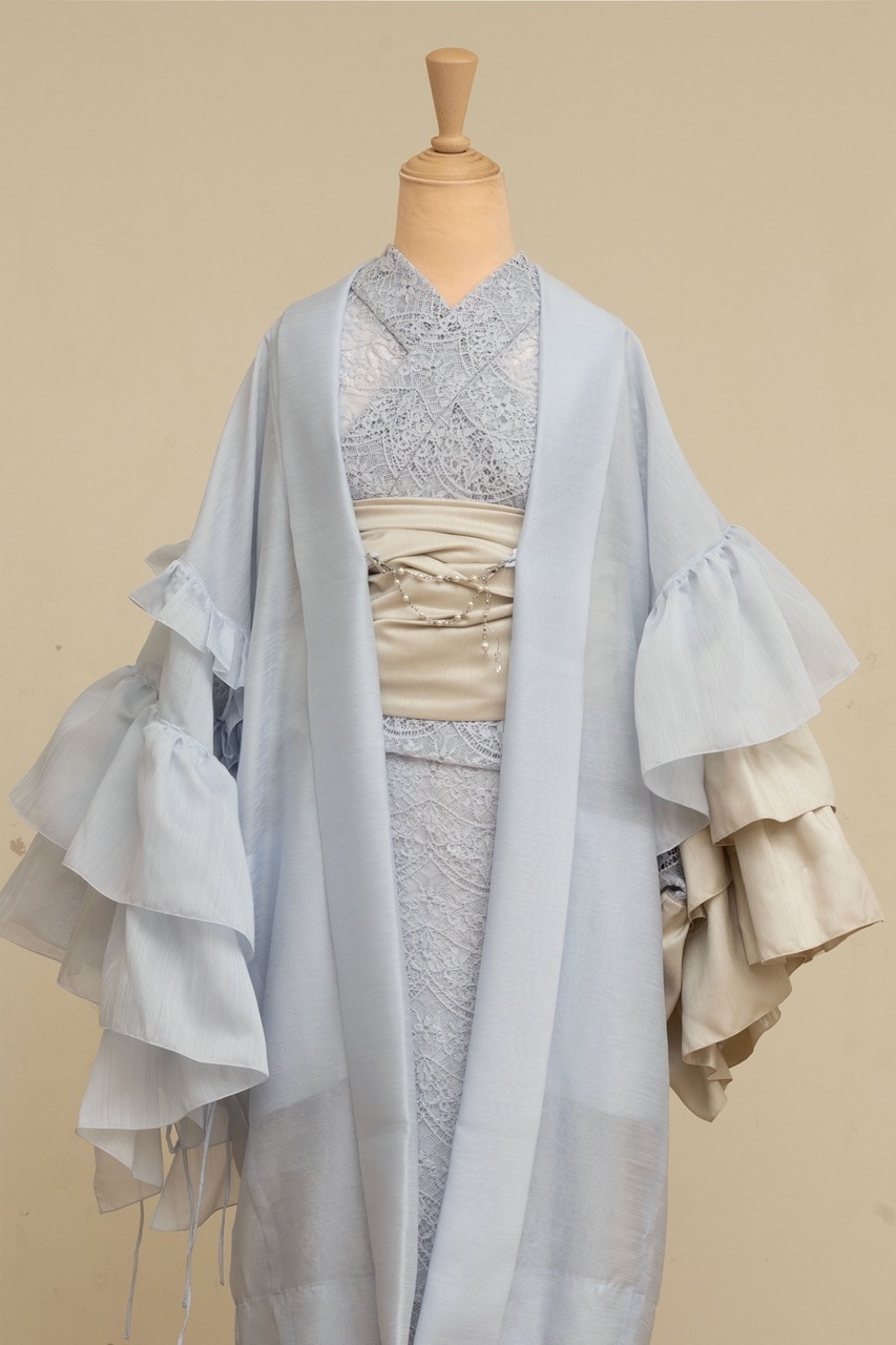 SAK-FJHA 20250722 フリルジレ羽織(シャンタン・ライトブルー)
