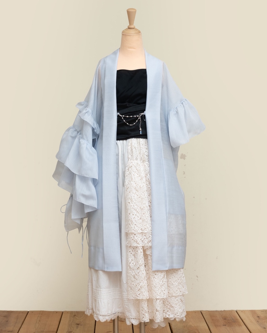 SAK-FJHA 20250722 フリルジレ羽織(シャンタン・ライトブルー)