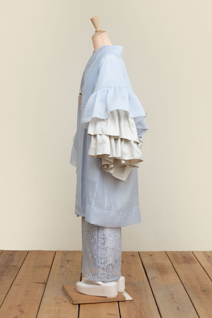 SAK-FJHA 20250722 フリルジレ羽織(シャンタン・ライトブルー)