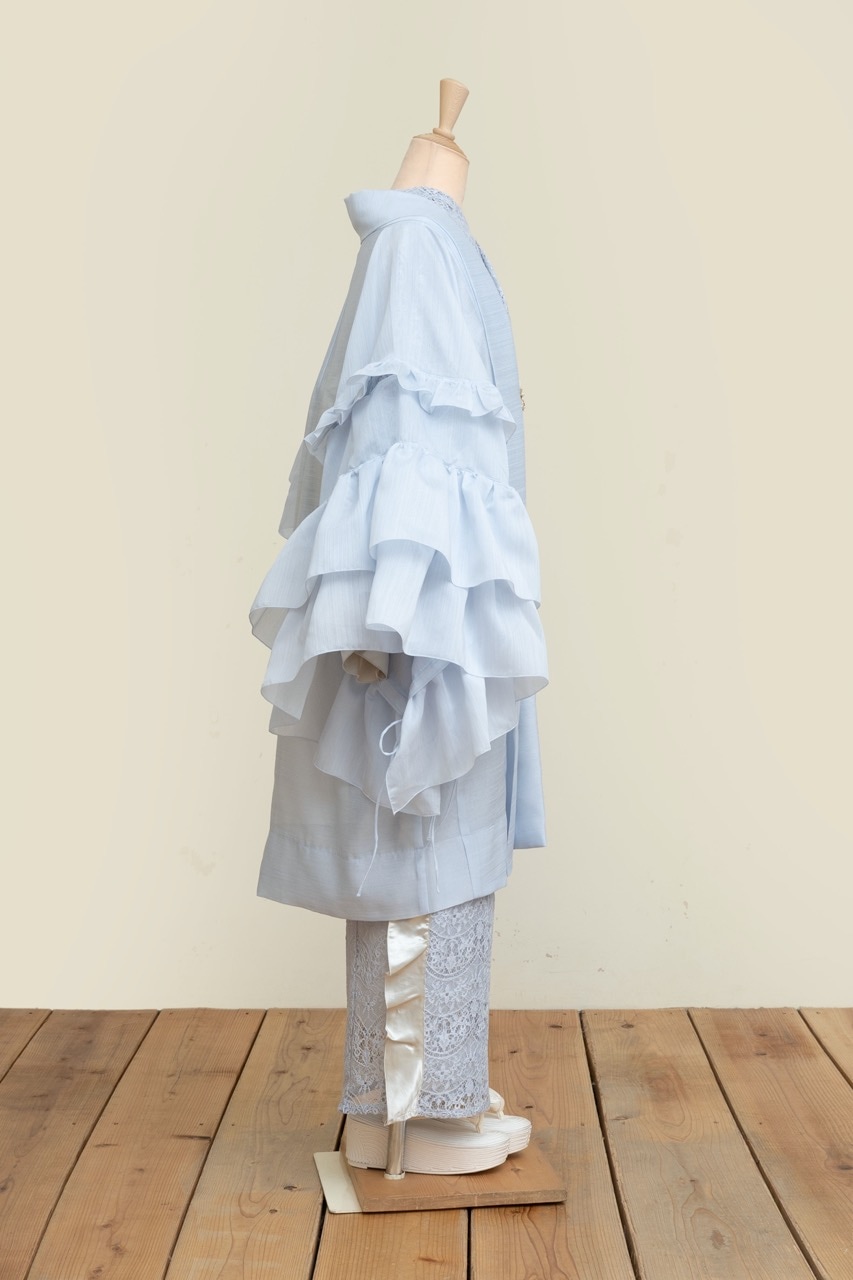 SAK-FJHA 20250722 フリルジレ羽織(シャンタン・ライトブルー)