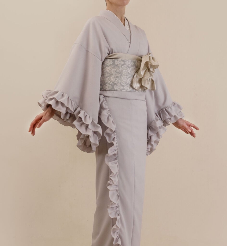 04 グレーフリル 被布 【被布ドレス新色】, メロウ被布ドレスの淡い