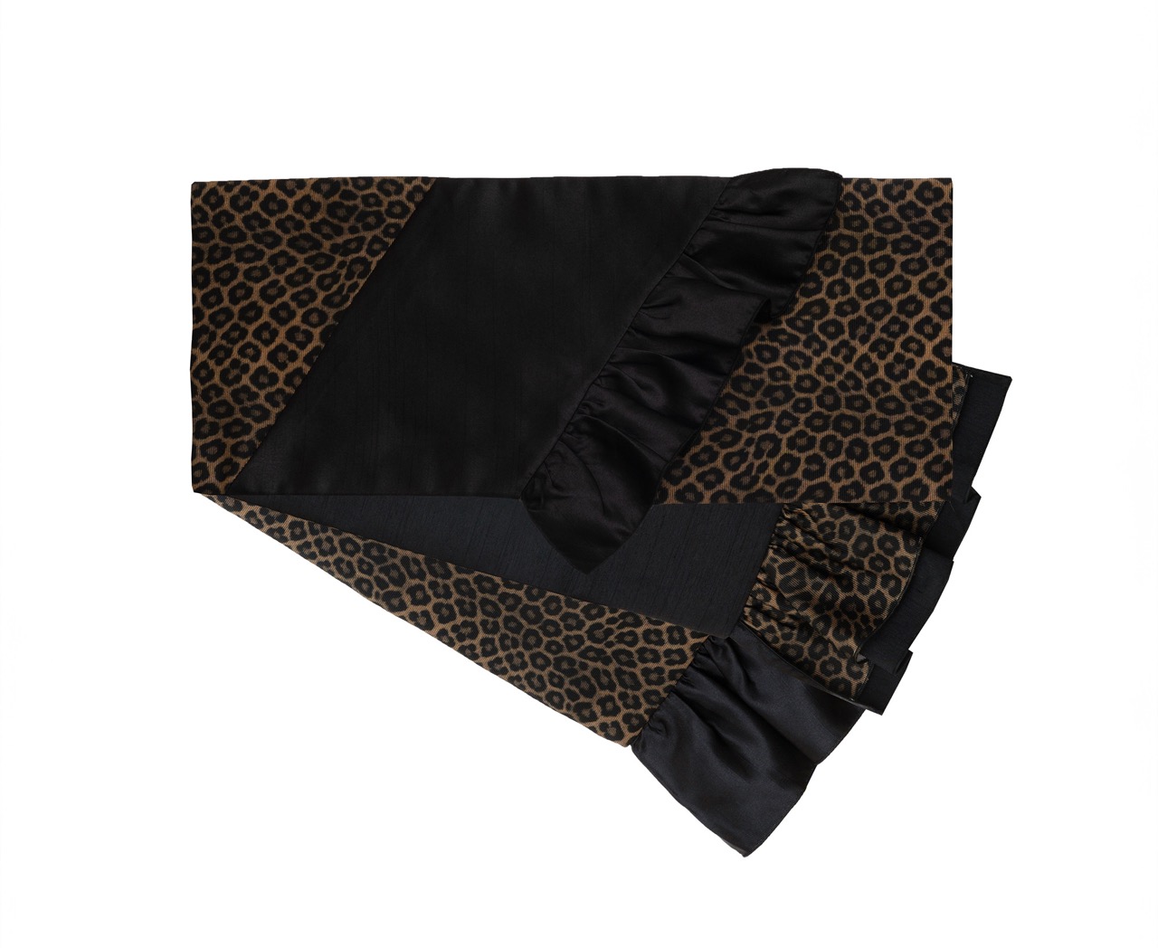 即納品 半幅帯　リバーシブルフリル（ヒョウ柄）　sSAK-HNOF251210