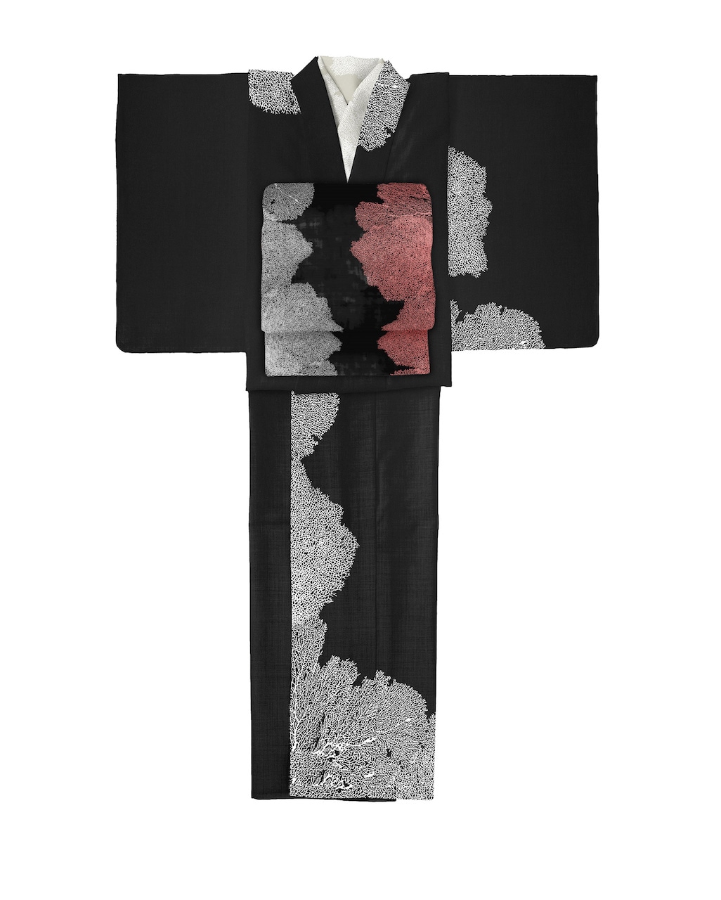 セオα夏着物・浴衣（coral/チャコール）　SAK-SK190323　