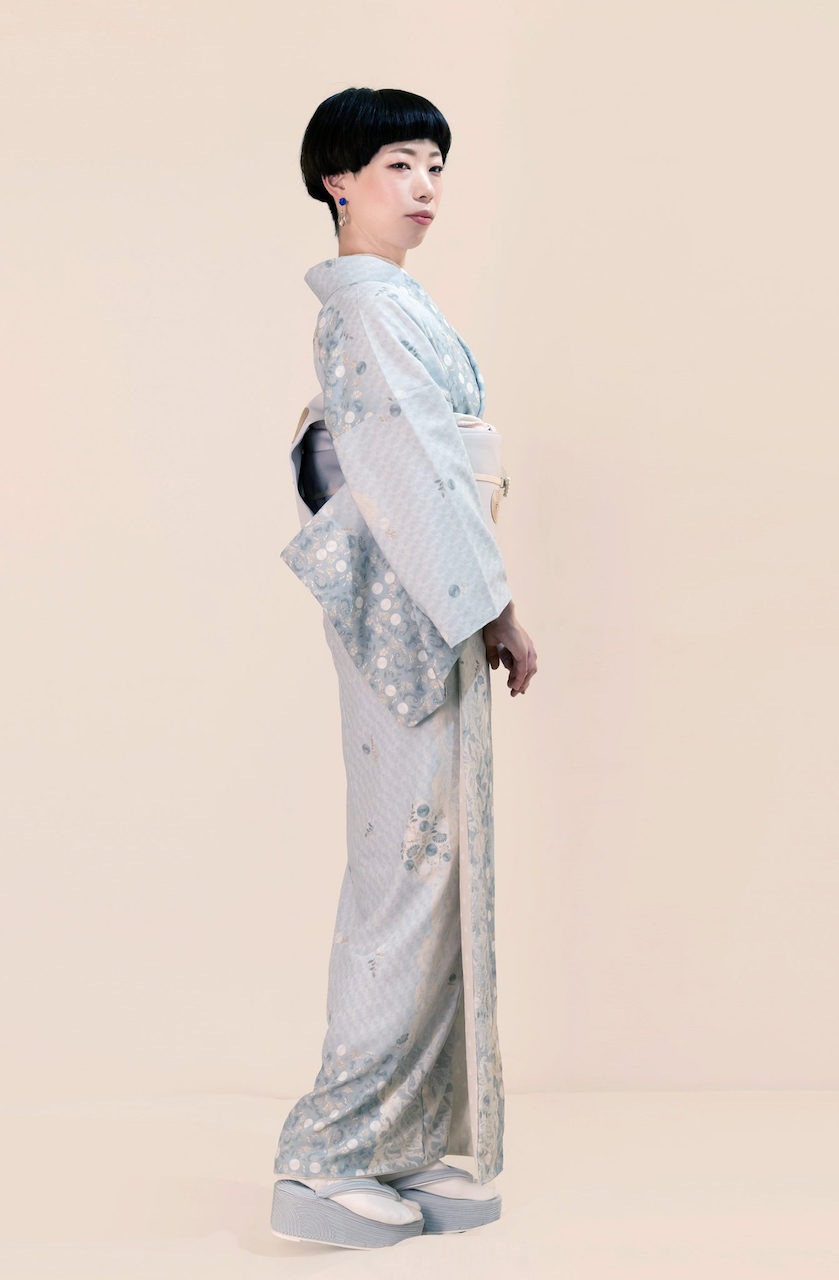 袷着物（in full bloom　グレー）　SAK-SMK221005