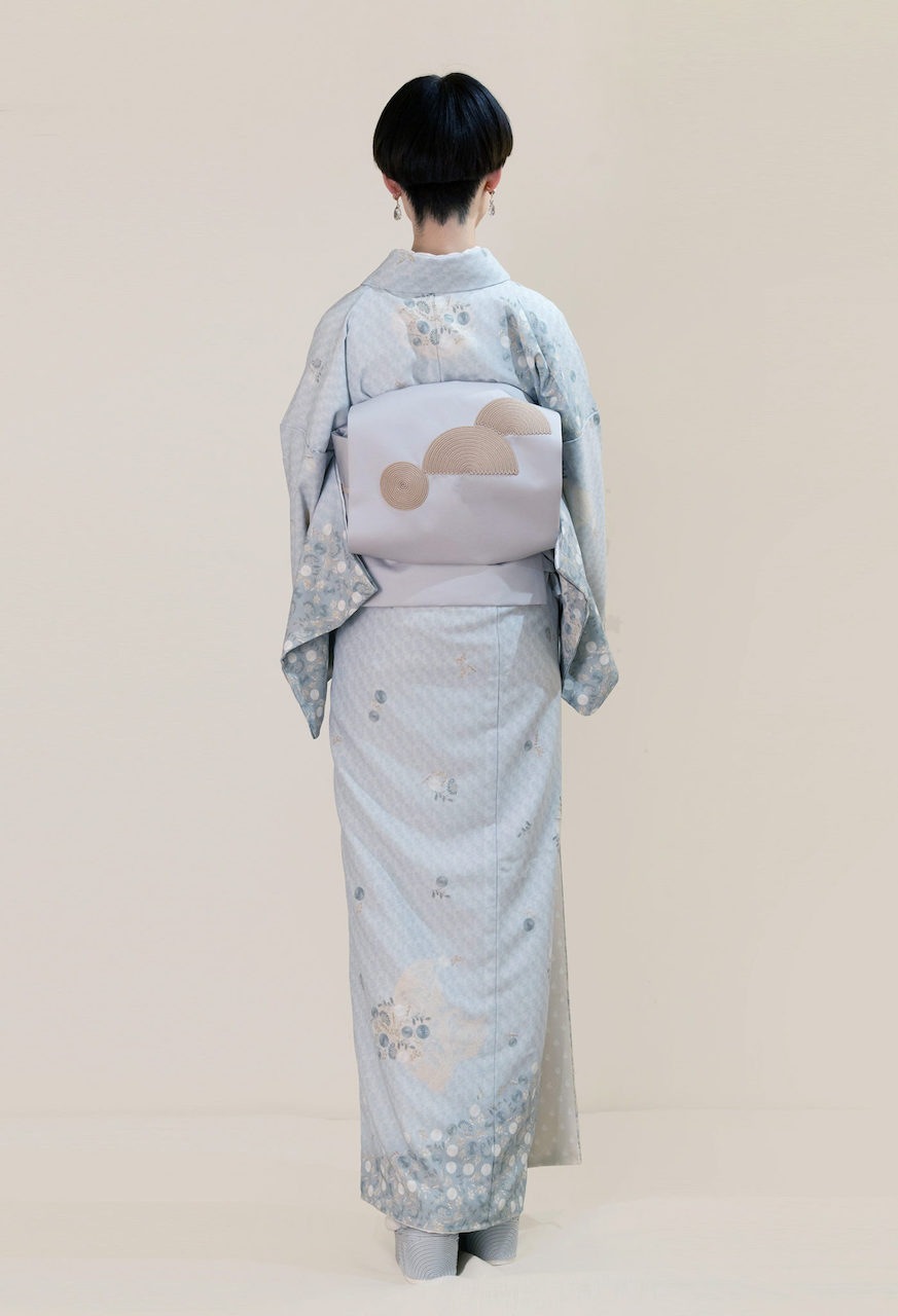 袷着物（in full bloom　グレー）　SAK-SMK221005