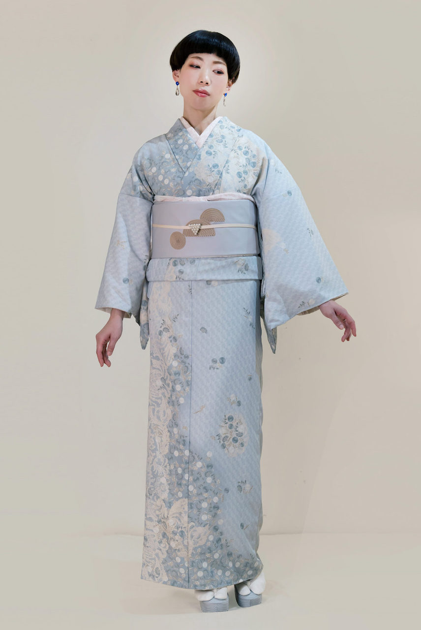 袷着物（in full bloom　グレー）　SAK-SMK221005