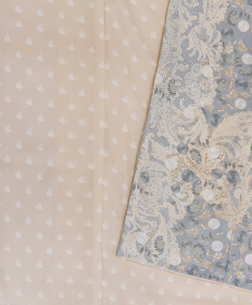 袷着物（in full bloom　グレー）　SAK-SMK221005