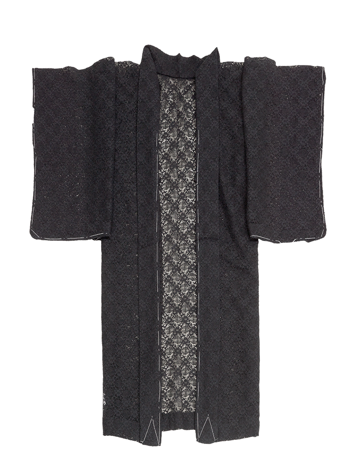 レースひとえ羽織 霧雨(ブラック) s-SAK-HA160535b 即納品