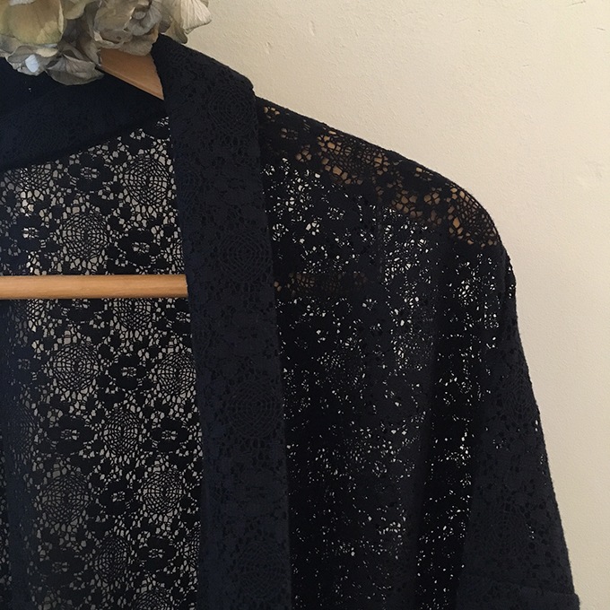 レースひとえ羽織 霧雨(ブラック) s-SAK-HA160535b 即納品