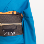 さくオリジナル 帯揚げ　ねこ・オレンジ　SAK-OBA102604b