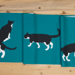 さくオリジナル 帯揚げ　ねこ・エメラルド　SAK-OBA102604a