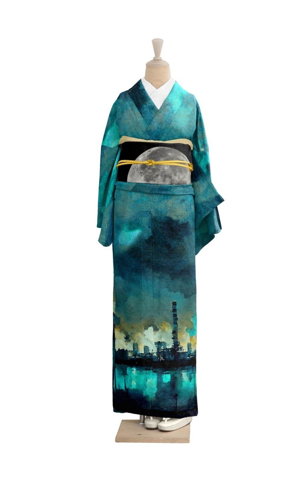 仮絵羽】正絹 総刺繍柄 訪問着（黒系） 0002-00703-W-T 正絹訪問