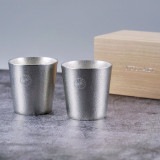 菊紋入 能作 錫製タンブラー 2個入