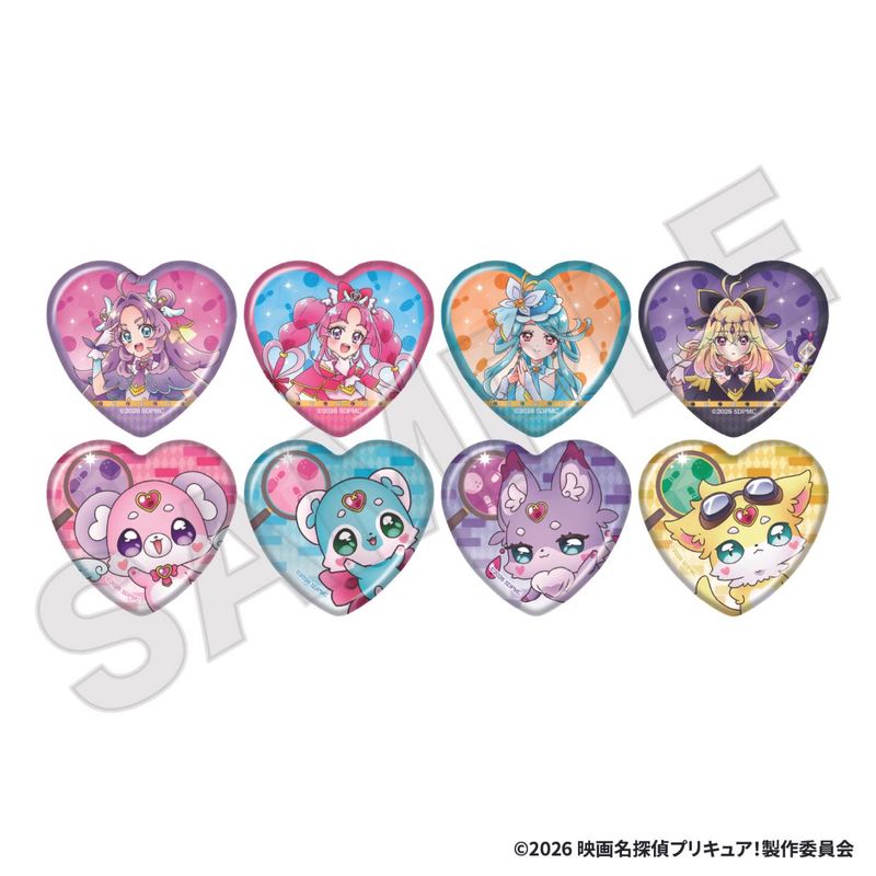 名探偵プリキュア　キュアアルカナ ハート型缶バッジ　10個 11月下旬頃以降発送」『映画名探偵プリキュア！』×ラウンドワン