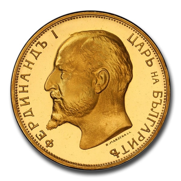フェルディナント1世 100レバ金貨 リストライク ブルガリア 1912年製