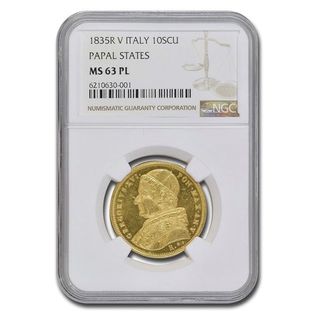 ローマ教皇 グレゴリウス16世 10スクード金貨 イタリア ローマ 1835年