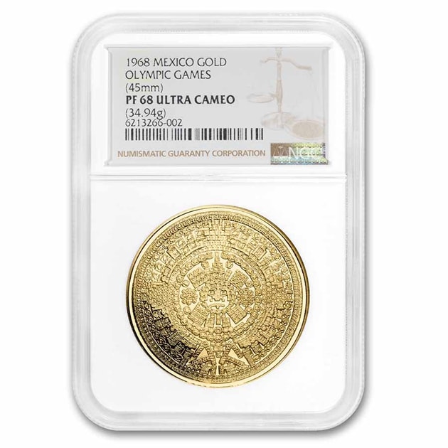 1968年 メキシコオリンピック記念 金メダル メキシコ PF-68 NGC