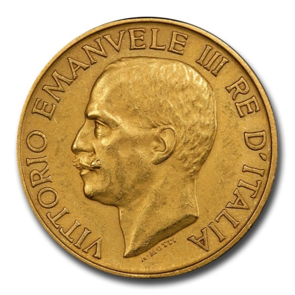 ヴィットーリオ・エマヌエーレ3世 100リラ金貨 イタリア ローマ 1923年