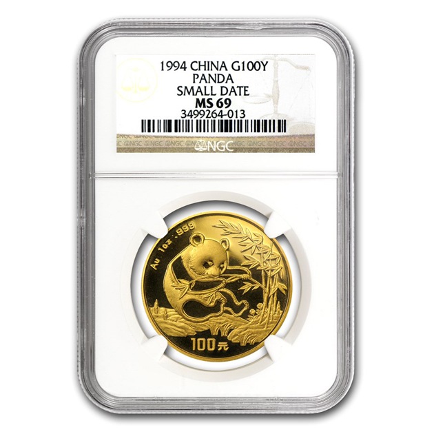 パンダ金貨 1オンス 1994年製 中国人民銀行発行 MS-69 NGCの販売