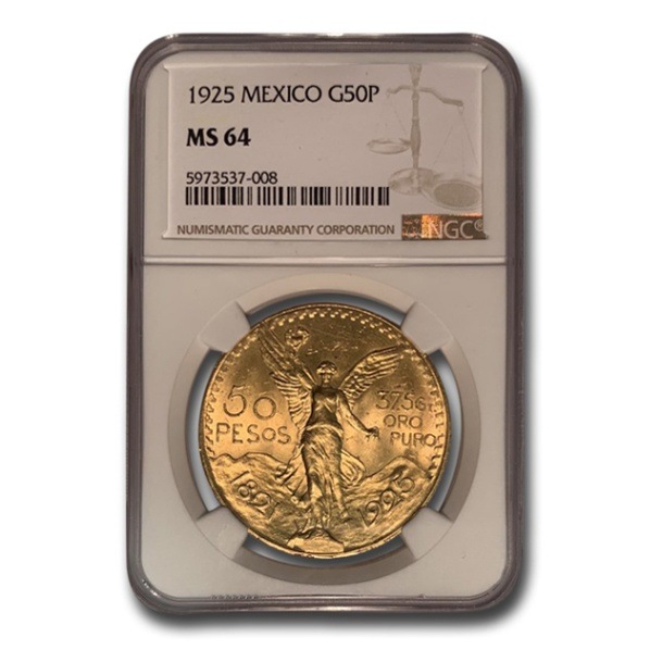 50ペソ金貨 メキシコ 1925年製 MS-64 NGC アンティークコインの