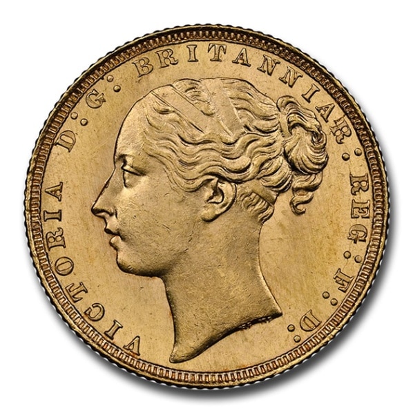 ヴィクトリア女王 ヤングヘッド ソブリン金貨 イギリス 1871年製 MS-64