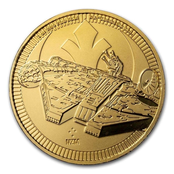 スター・ウォーズ：ミレニアム・ファルコン金貨 1オンス 250ドル