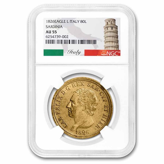 カルロ・フェリーチェ サルデーニャ国王金貨 80リラ イタリア