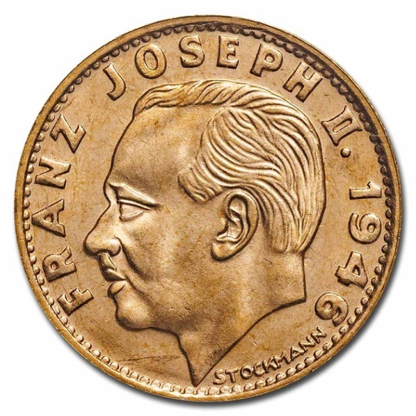 フランツ・ヨーゼフ2世 リヒテンシュタイン公 10フラン金貨 リヒテン
