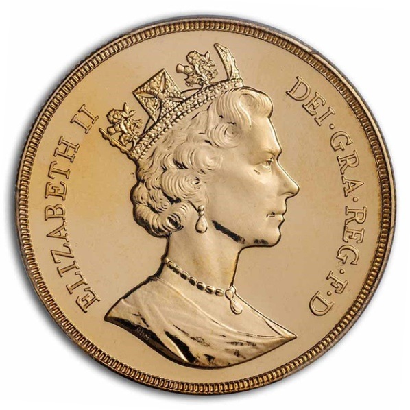 イギリス エリザベス2世女王陛下 5ポンド金貨 イギリス王立