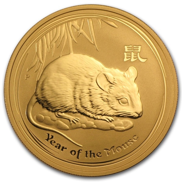 オーストラリア 干支子金貨 1オンス 鼠 マウス 100ドル 2008年製