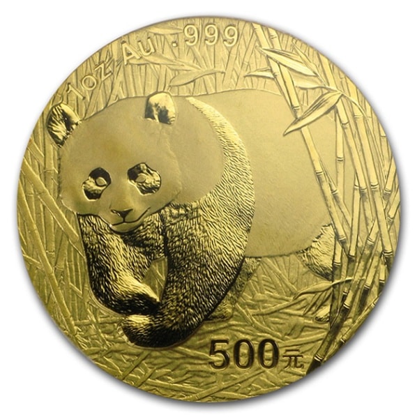 パンダ金貨 1オンス 500元 2002年製 中国人民銀行発行 MS-68 PCGSの
