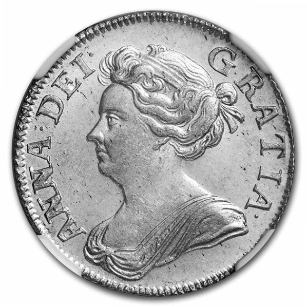 1708年 英国 アン女王 イギリス女王 シリング 銀貨 イギリス MS