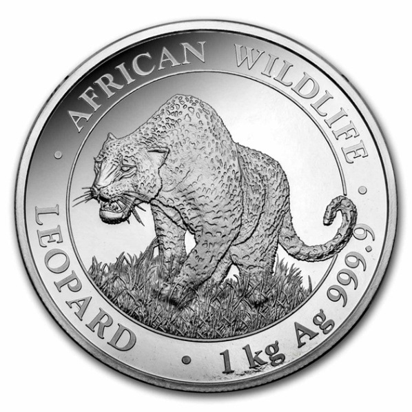 2023年 アフリカ野生動物シリーズ：ヒョウ レパード銀貨 豹 1kg