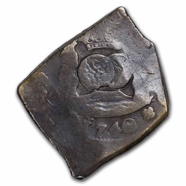 1740年 フェリペ5世 スペイン国王 8レアル 銀貨 ピラードル メキシコ