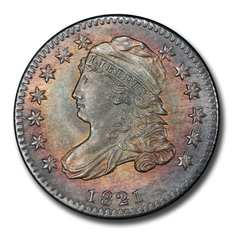 1821年 キャップト バスト ダイム 銀貨 10セント イーグル 