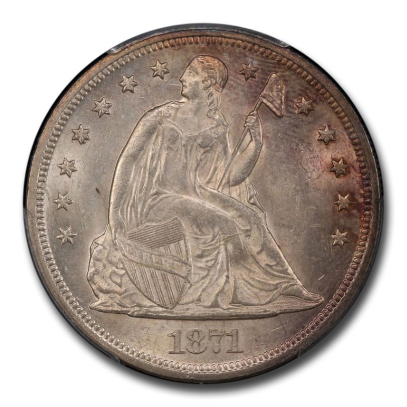 1871年 シーテッド リバティ ダラー 銀貨 1ドル シルバー 自由の女神