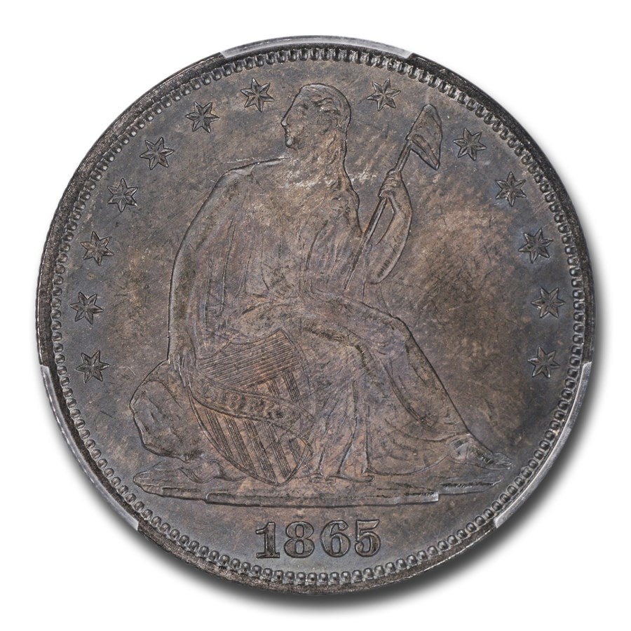 1865年 シーテッド リバティ ハーフ ダラー 銀貨 50セント 自由