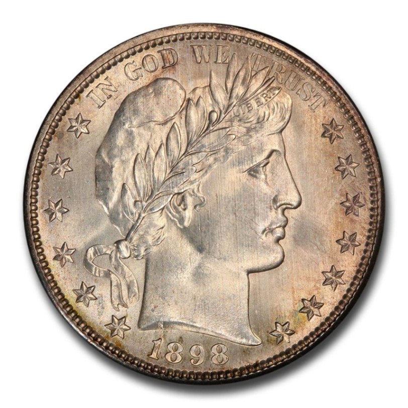 1898年製　 ハーフダラー バーバーハーフダラー　コイン　50セント 1898年 バーバー ハーフ ダラー 銀貨 50セント シルバー 女神