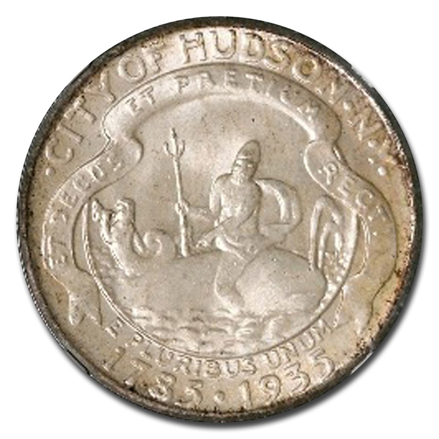 1935年 アメリカ ニューヨーク州 ハドソン 創立 150周年 記念 ハーフダラー 銀貨 50セント シルバー ネプチューン クジラ 人魚  アメリカ合衆国造幣局 フィラデルフィア MS-67 NGC ヴィンテージコインの販売 | 金貨や銀貨のご購入は「金銀の貯金箱」