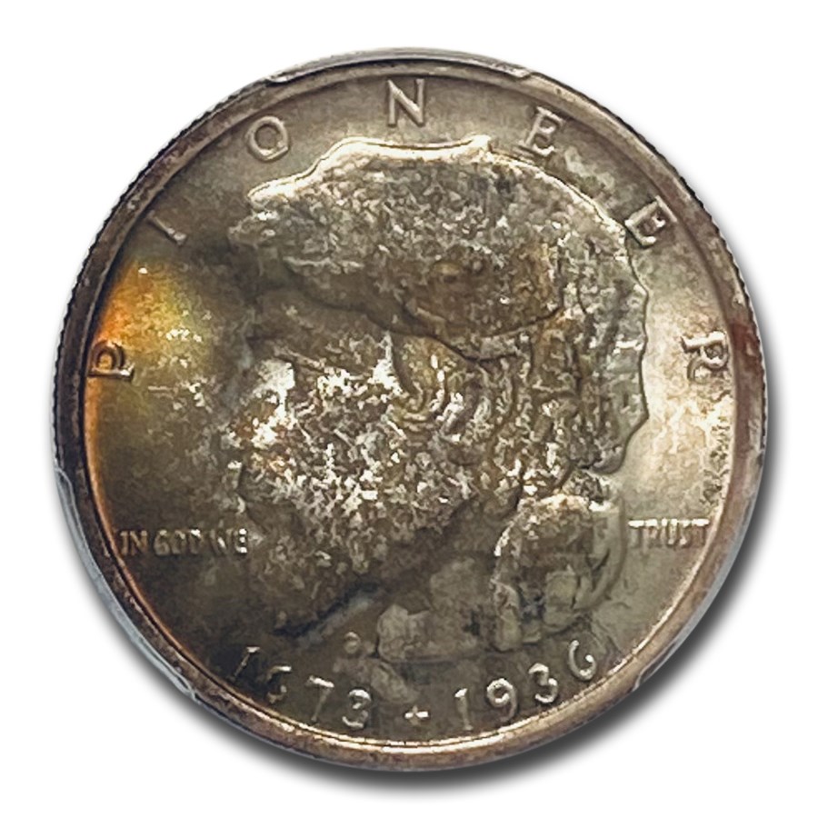 1936年 アメリカ イリノイ州 エルジン 100周年 記念 ハーフ ダラー 銀貨 50セント シルバー コイン パイオニア 開拓者  アメリカ合衆国造幣局 フィラデルフィア MS-67+ PCGS CAC ヴィンテージコインの販売 | 金貨や銀貨のご購入は「金銀の貯金箱」