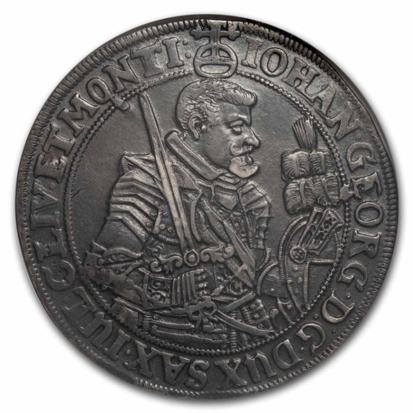 1633年 ヨハン・ゲオルク 1世 ザクセン 選帝侯 ターラー 銀貨 1
