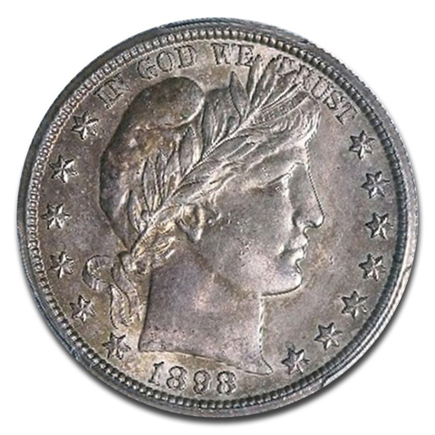 1898年 バーバー ハーフ ダラー 銀貨 50セント シルバー 女神 イーグル 