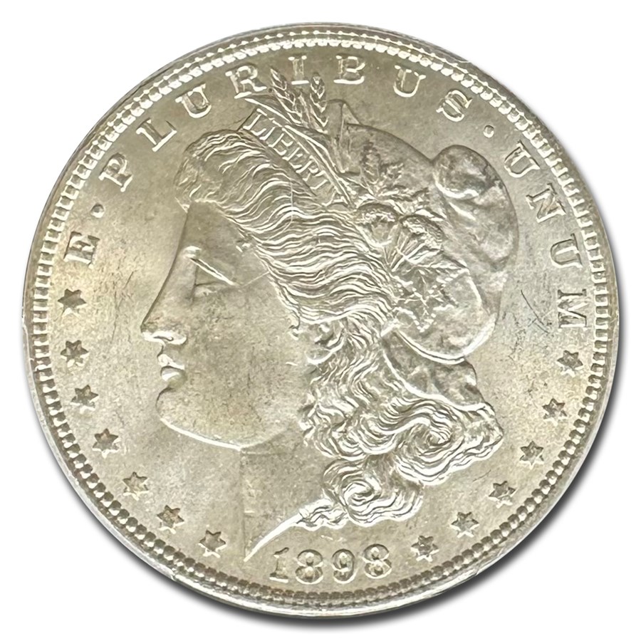 PCGSMS62 1898 モルガンダラー KM-11 フィラデルフィア 銀貨 アメリカ】1ドル 銀貨 モルガンダラー 1898 PCGS Genuine