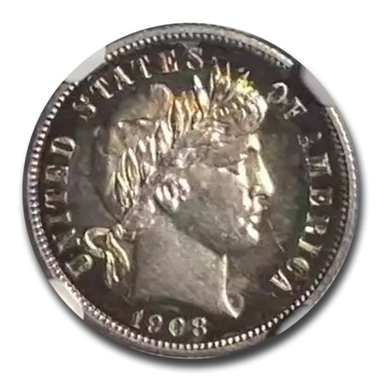 1908年 バーバーダイム 銀貨 10セント シルバー コイン 女神 イーグル