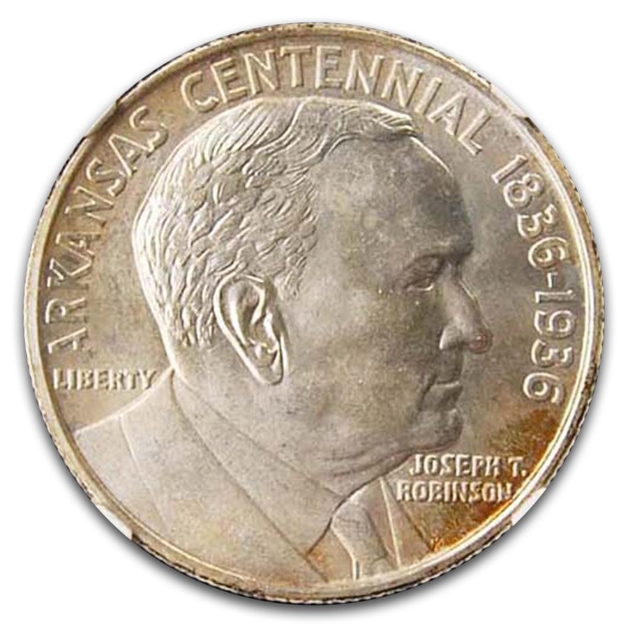 NGC MS64』アーカンソー州ロビンソン像記念ハーフダラー銀貨(1936年)
