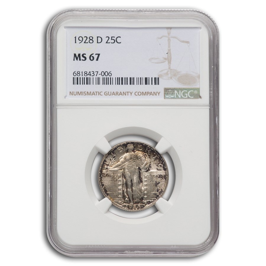 1928-D アメリカ　デンバー造幣局 スタンディング リバティ クォーター銀貨 1928-D アメリカ デンバー造幣局 スタンディング リバティ